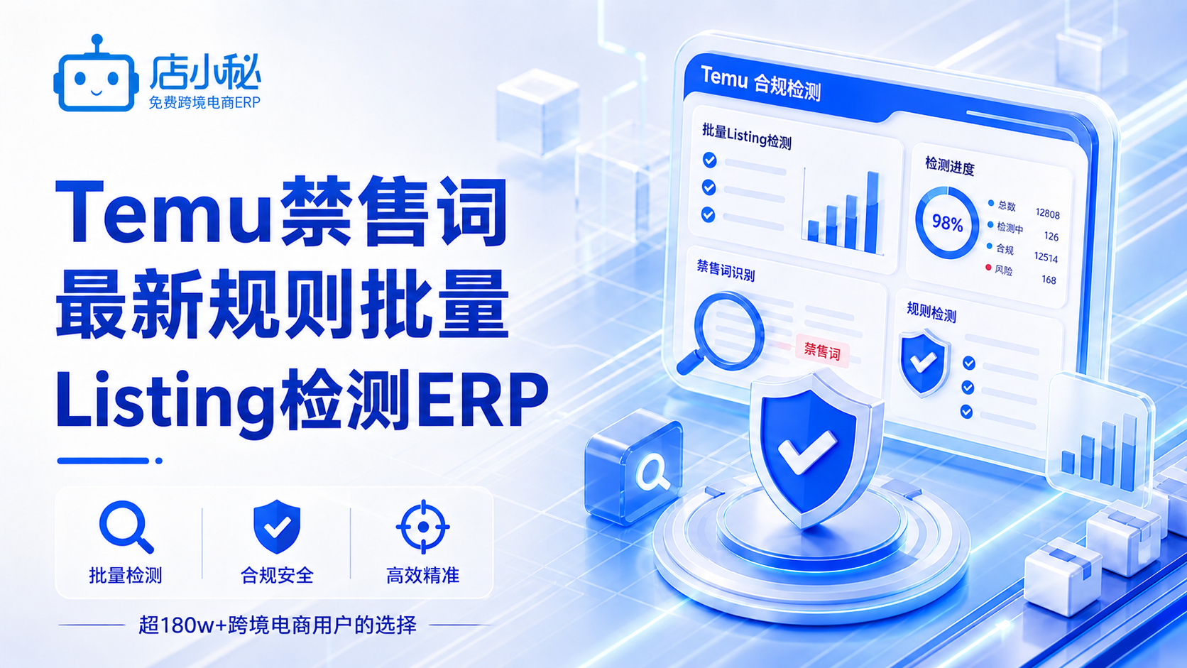 Temu禁售词最新规则批量Listing检测ERP