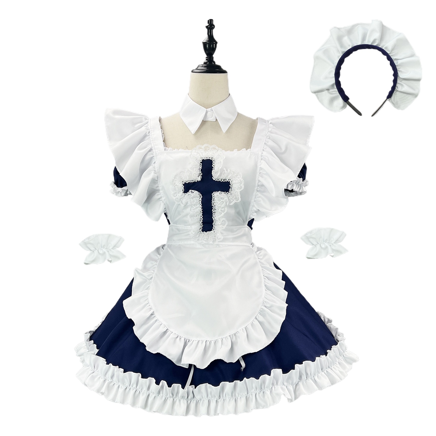 Japanese Anime Classic Short Sleeve Maid Cute Japanese Maid Cosplay Maid Dress Home Dress Playing Costume_ecoleips.com