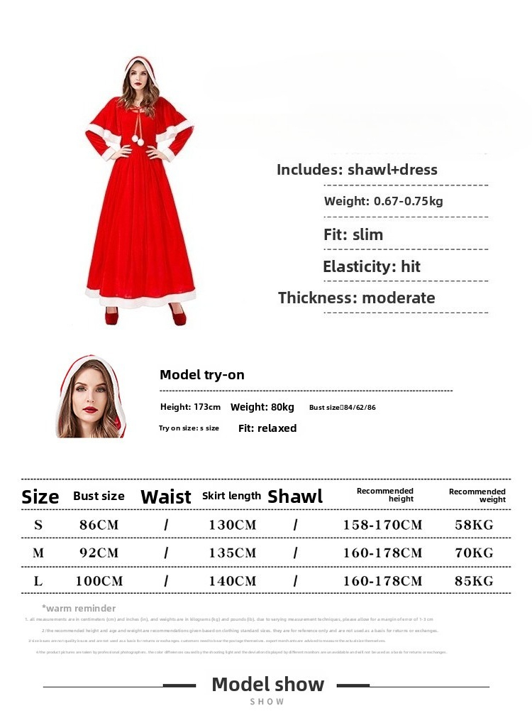Halloween Stage Party Costumes, Christmas Costumes Santa Claus Shawl Dresses Home Uniforms Holiday Costumes_ecoleips.com