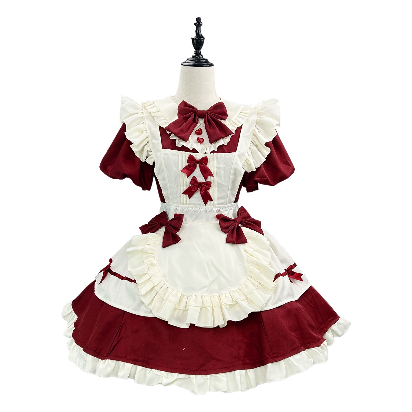 Halloween Cosplay French Sweet Cute Lolita Lolita Soft Girl Waist Dress Flying Sleeve Apron Elegant Maid Dress Home Uniform_ecoleips.com