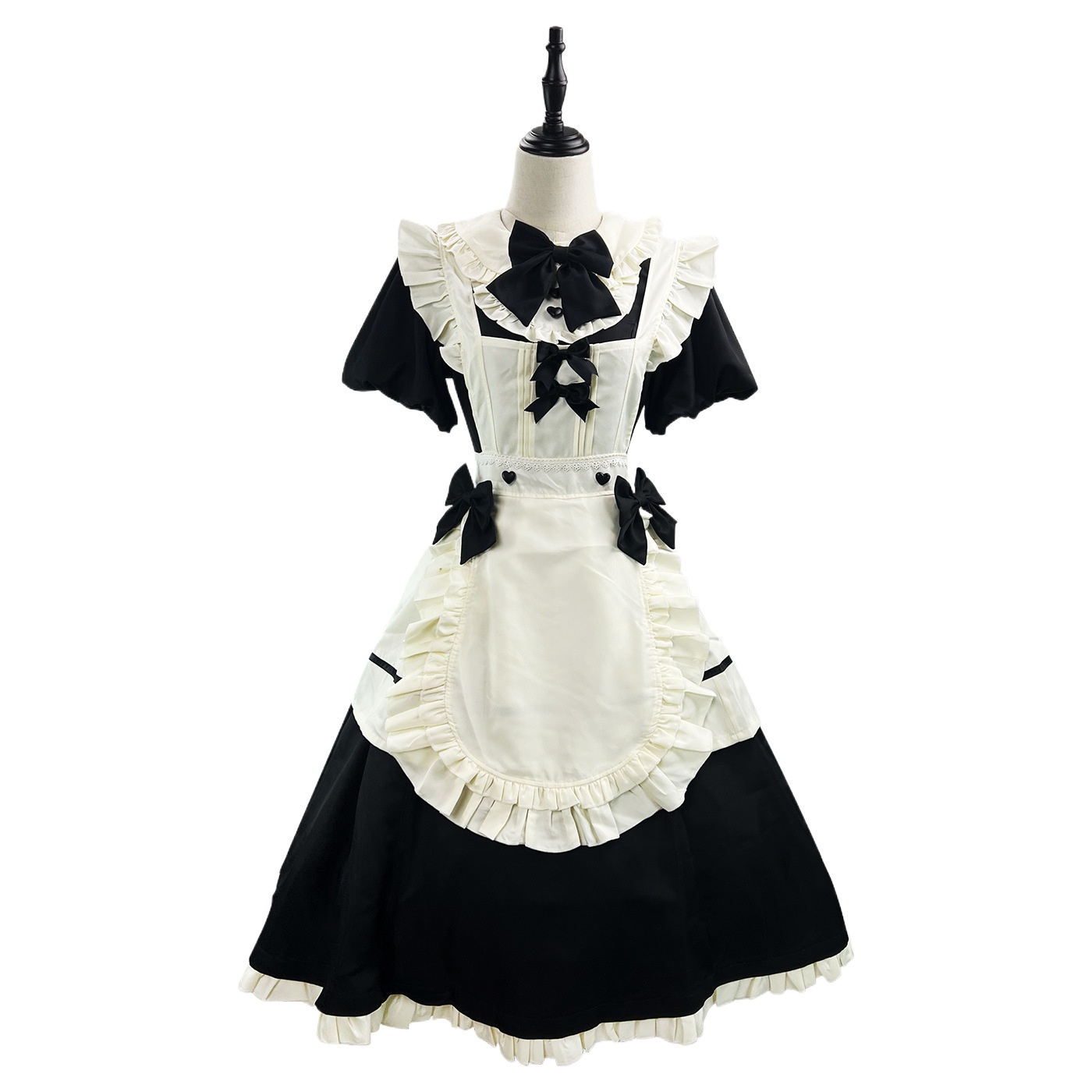 Halloween Cosplay French Sweet Cute Lolita Lolita Soft Girl Waist Dress Flying Sleeve Apron Elegant Maid Dress Home Uniform_ecoleips.com