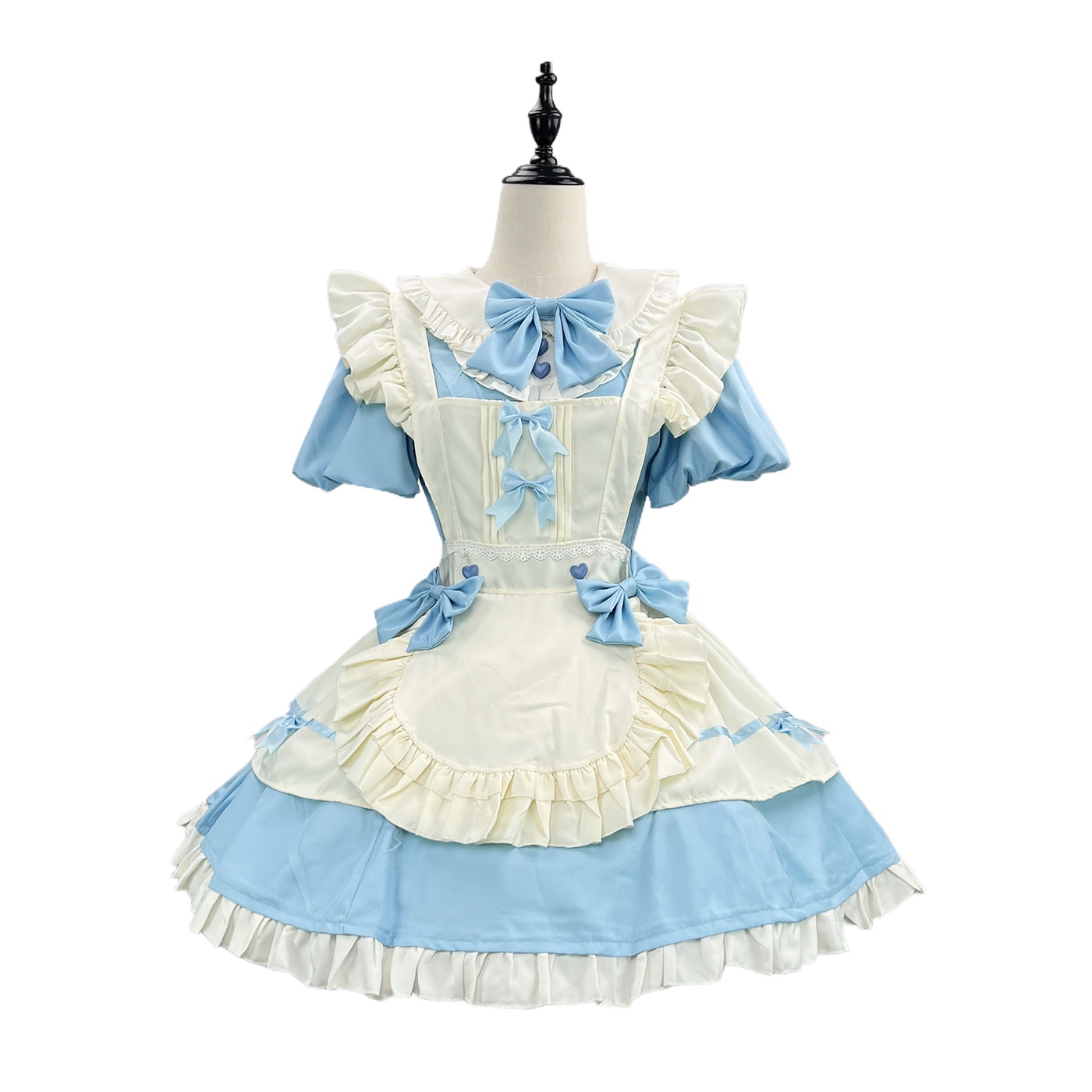 Halloween Cosplay French Sweet Cute Lolita Lolita Soft Girl Waist Dress Flying Sleeve Apron Elegant Maid Dress Home Uniform_ecoleips.com