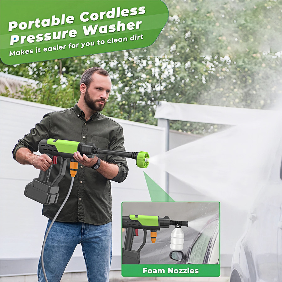 6-in-1 Cordless Power Washer Max 725 PSI Portable Pressure Washer