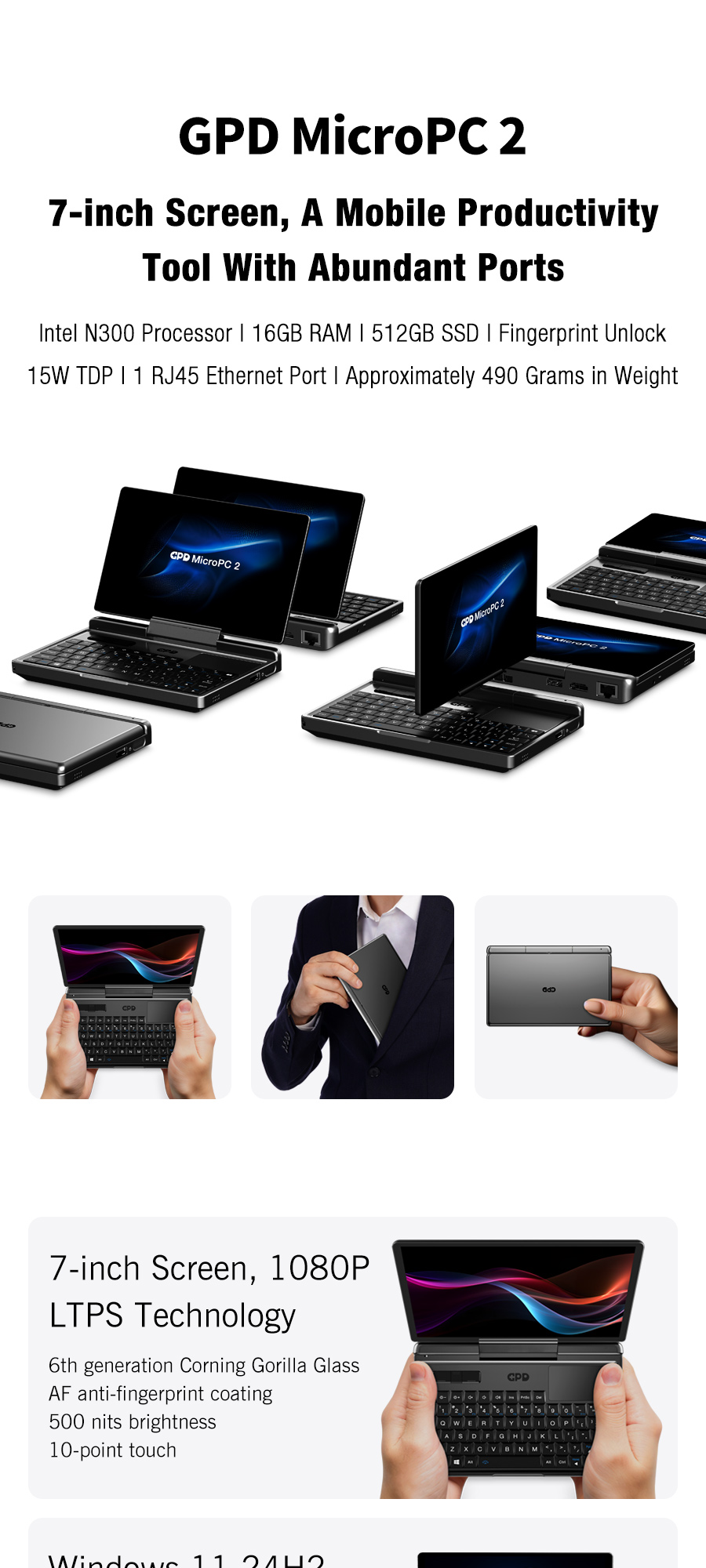 2025 GPD MicroPC 2 Mini Laptop PC 7