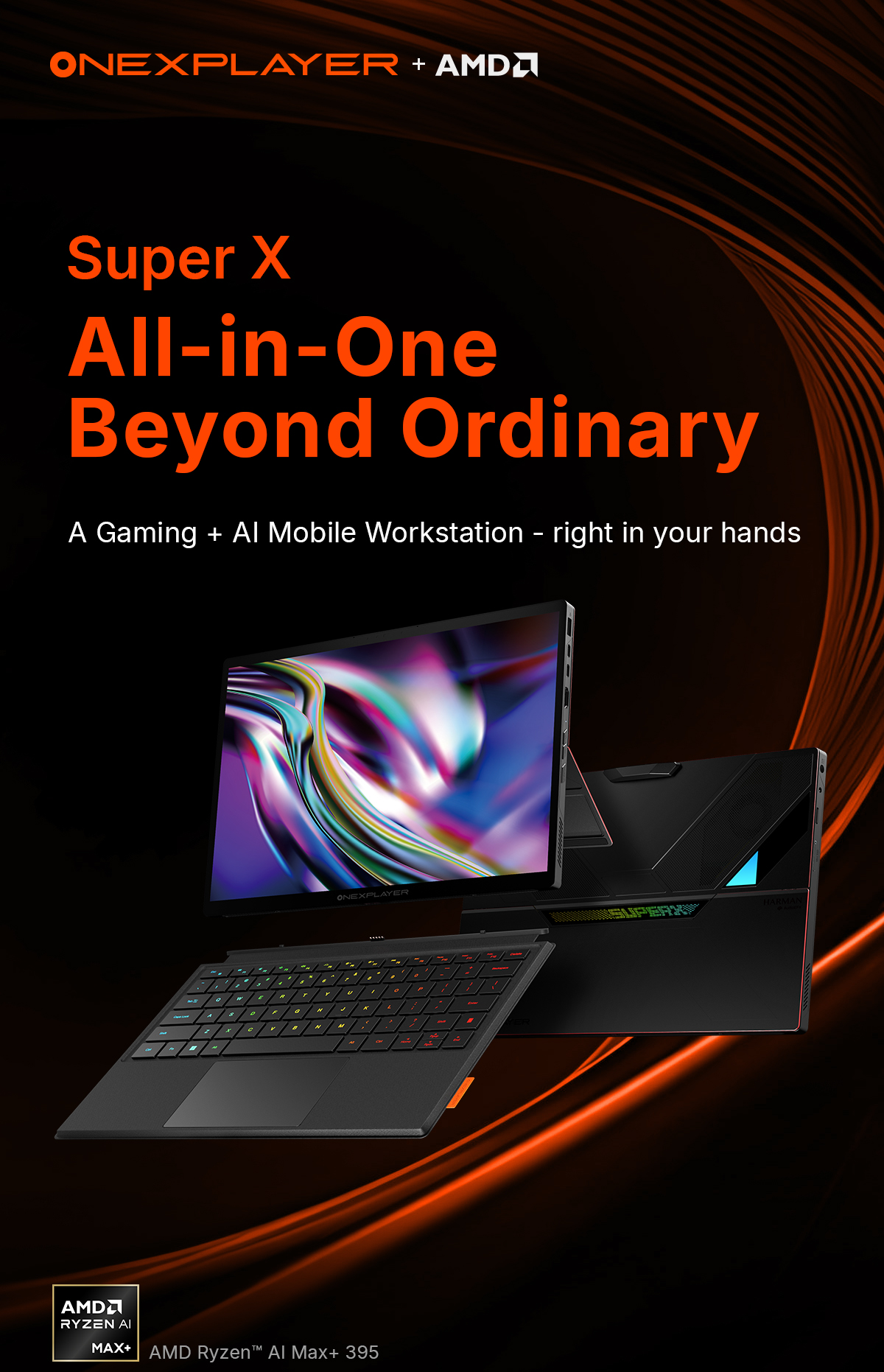 OneXPlayer Super X 14 in AMD AI MAX+ 395 Laptop + Tablet 2 in 1