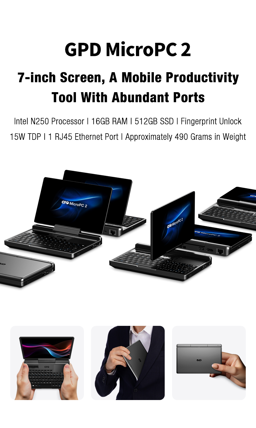 2025 GPD MicroPC 2 Mini Laptop PC 7