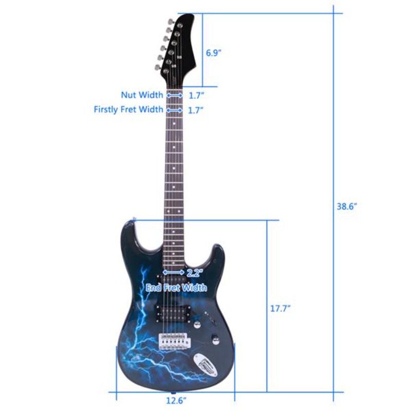 电吉他ST-E(黑色)双双拾音器+包+背带+拨片+摇把+连接线+扳手工具-26