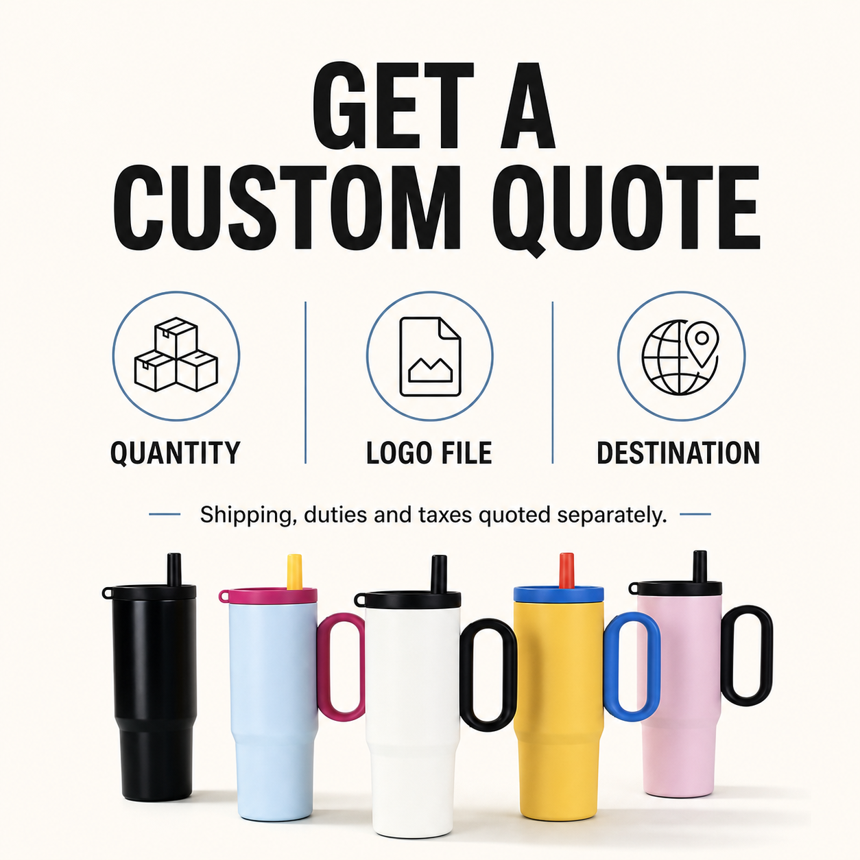 Information needed for a custom quote and shipping notice