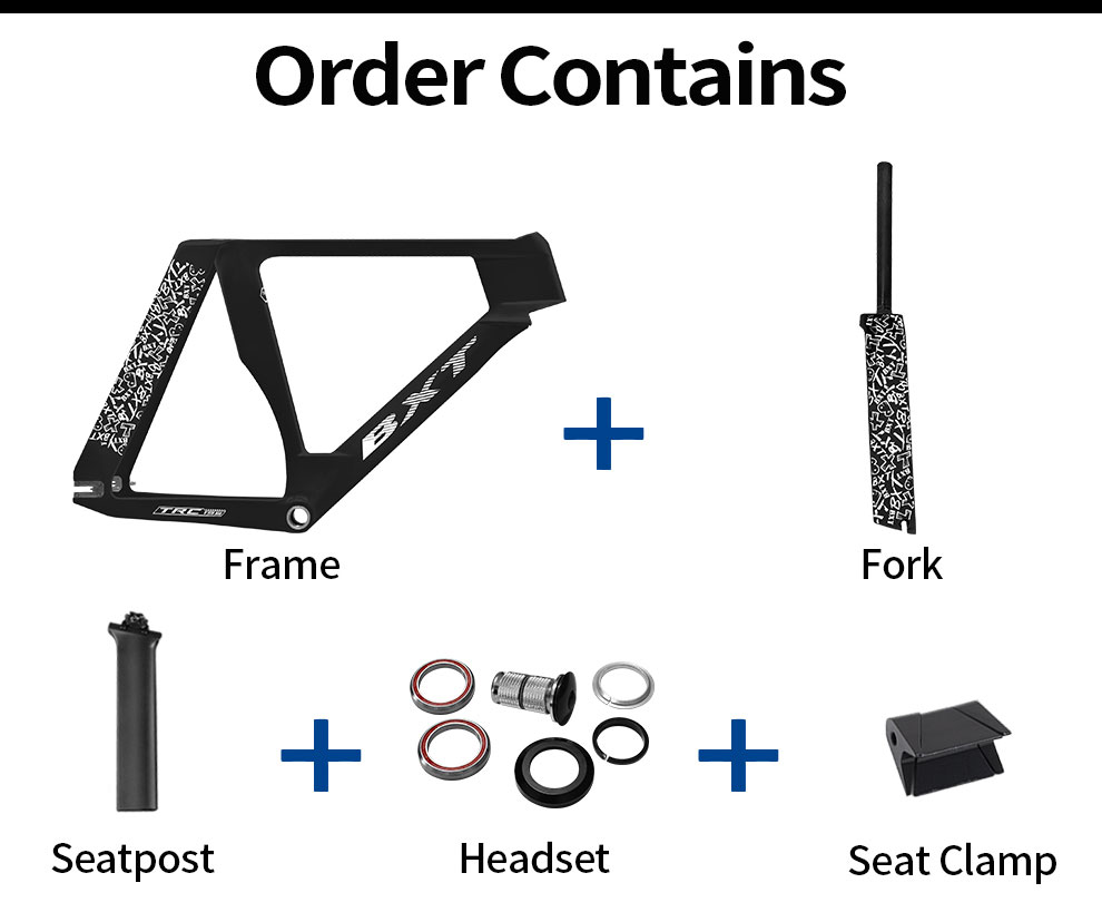 BXT New Carbon Track Bike Frameset 700C Single speed Fixed Gear