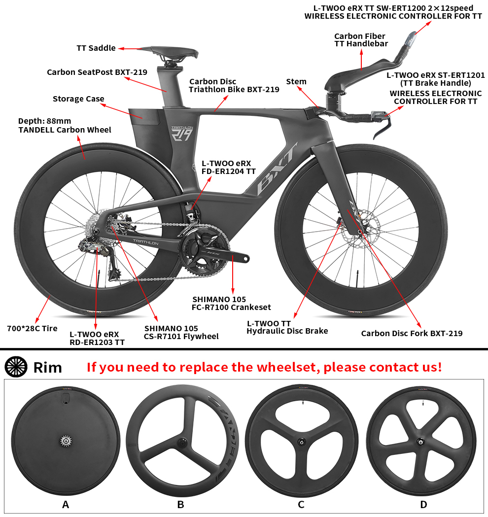 BXT New Carbon Time Trial/Triathlon Bike Carbon Fiber TT Bicycle