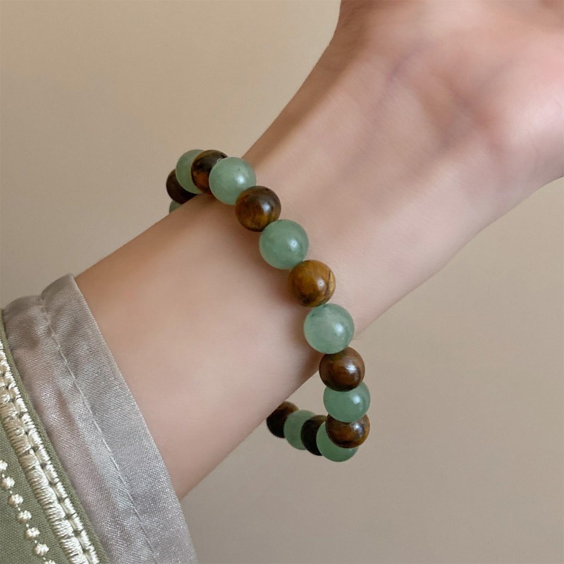 Tiger-eye and aventurine beads