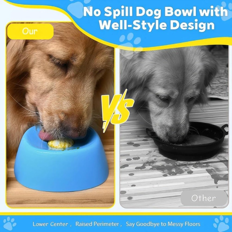Calm dog with lick bowl