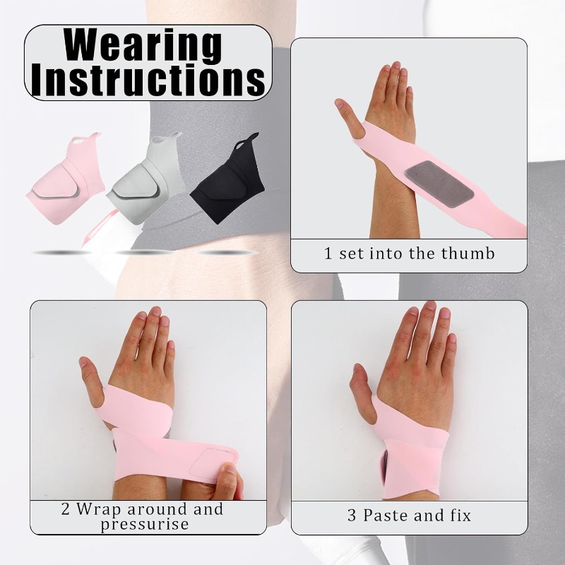Adjustable wrist brace on hand