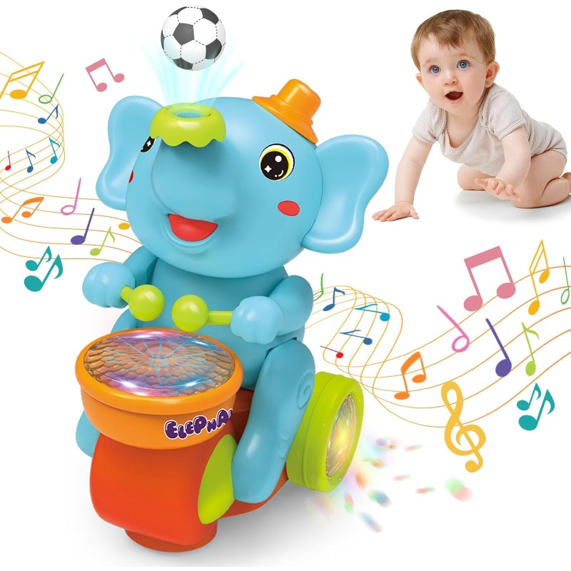 Musical Crawling Elephant Toy for Babies