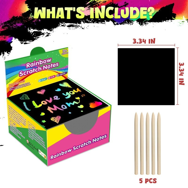 100 Mini Scratch Art Cards