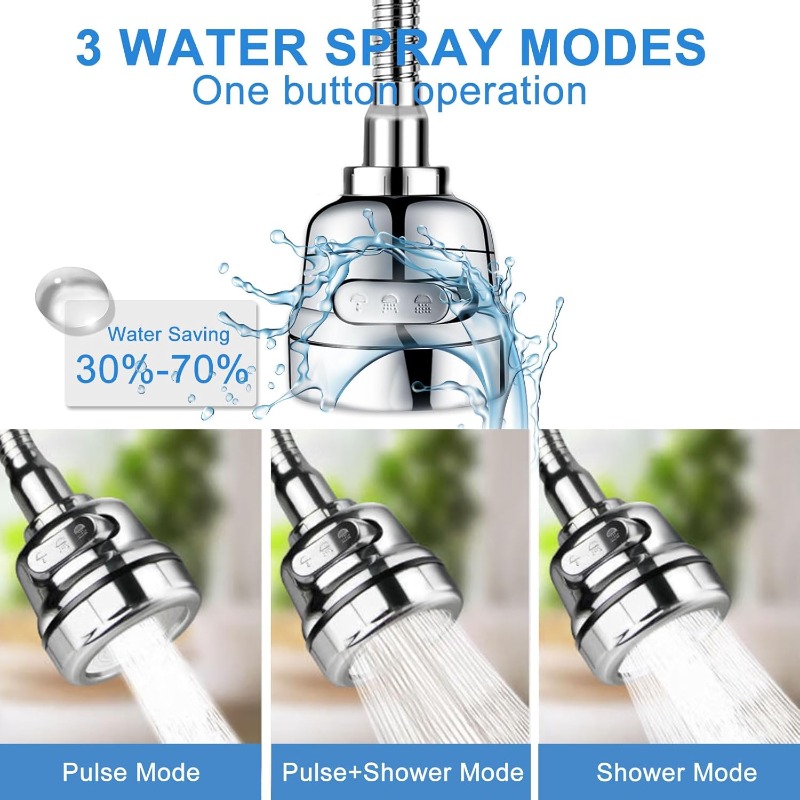 3 Adjustable Water Flow Modes