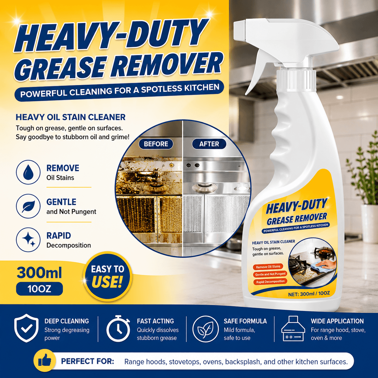 Heavy Oil Kitchen Degreaser Spray