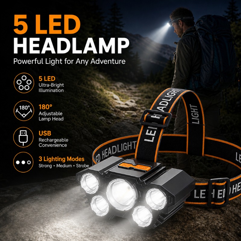 Ultra-Bright 5-LED Headlamp