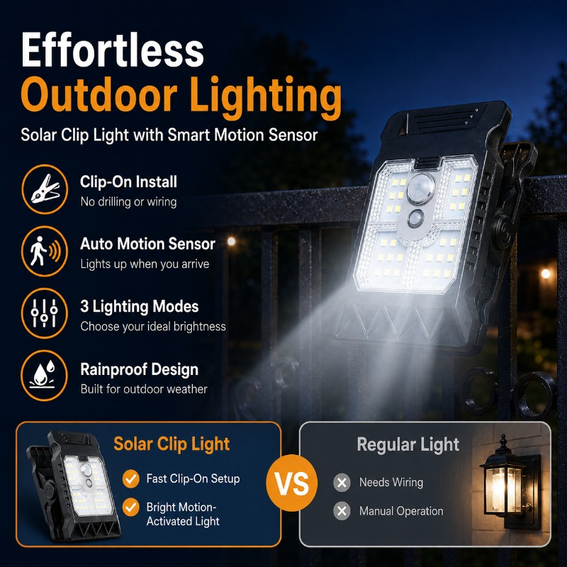 Solar Clip Motion Sensor Light Hero