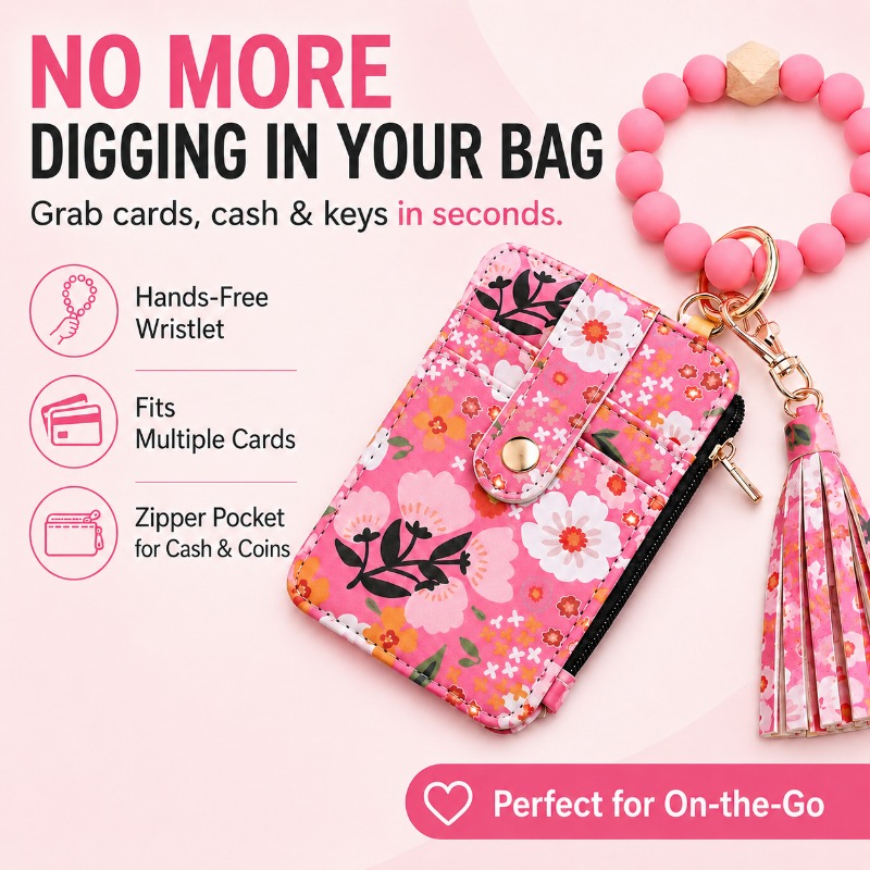 Floral Cardholder Wristlet