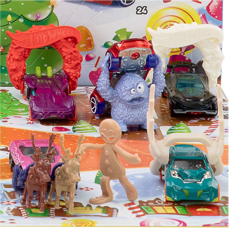 Collectible toy cars with festive holiday accessories
