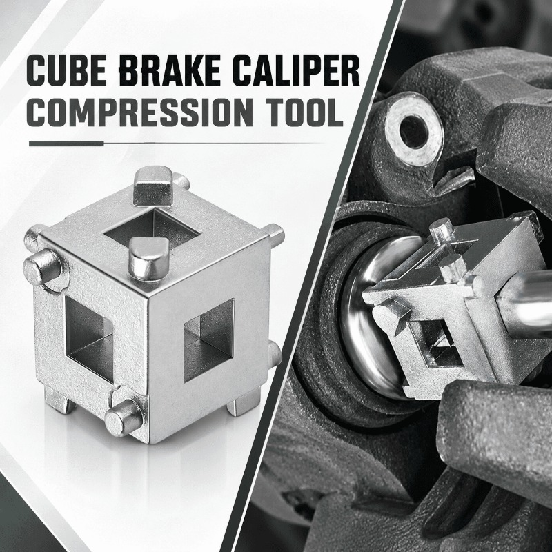 Brake piston cube tool shown in use