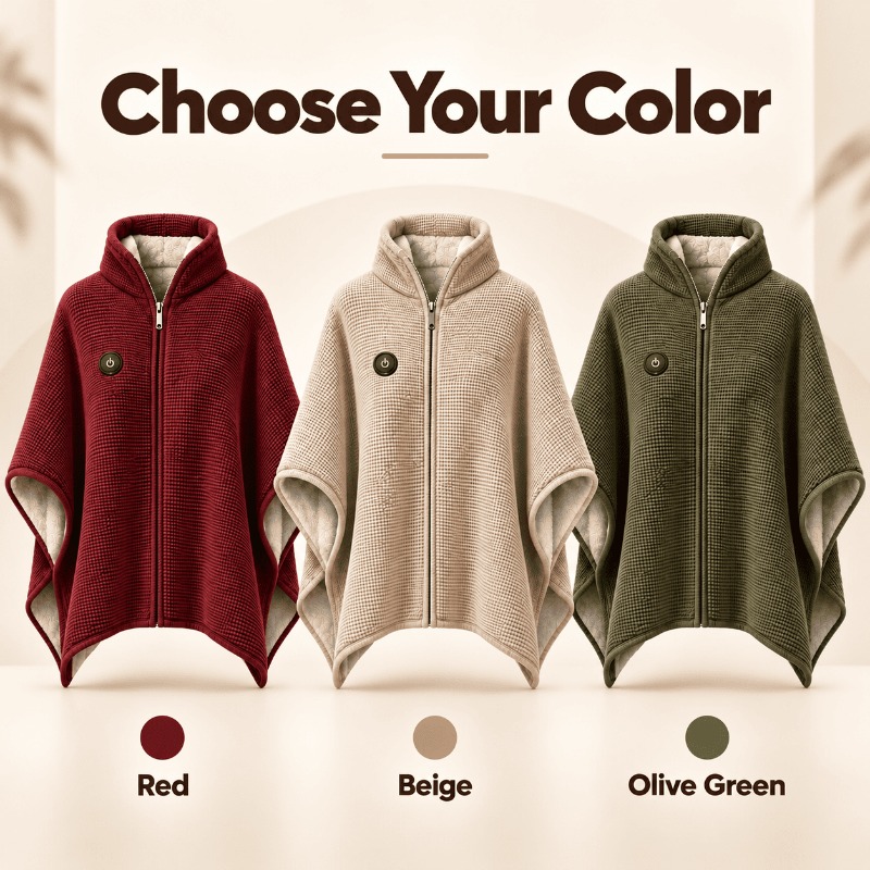 Burgundy, Beige, and Olive Green wearable blanket color options