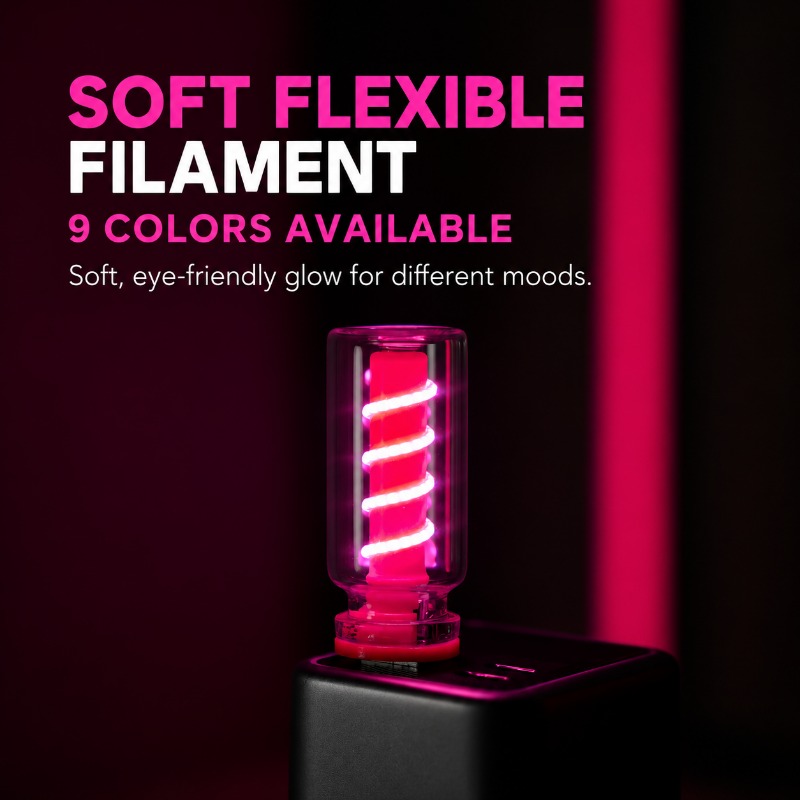 Different fixed light colors available for the glass ambient lamp