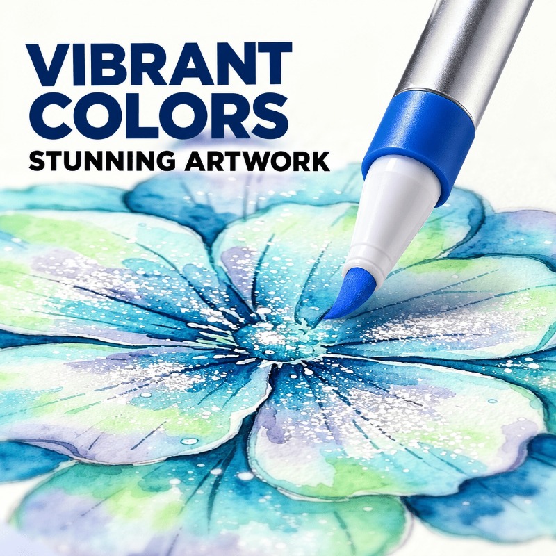 Creative coloring and drawing projects made with glitter markers