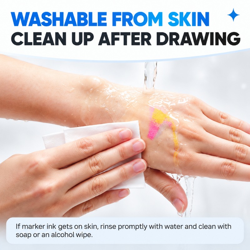 Glitter marker use and cleanup demonstration