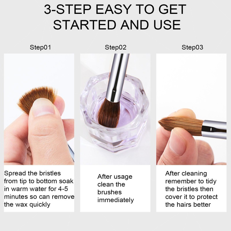 Acrylic nail brush details