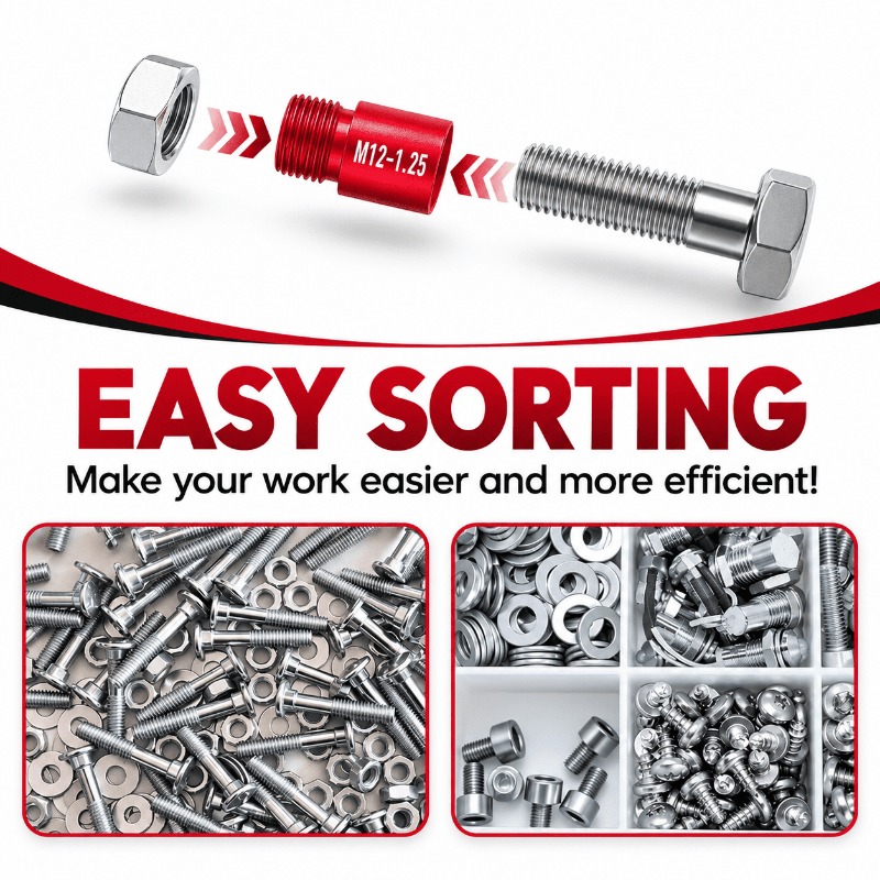Sorting nuts and bolts by thread size