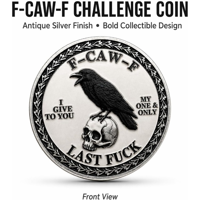 Antique silver-tone finish and raised coin details