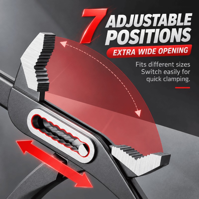 Adjustable sliding joint on water pump pliers