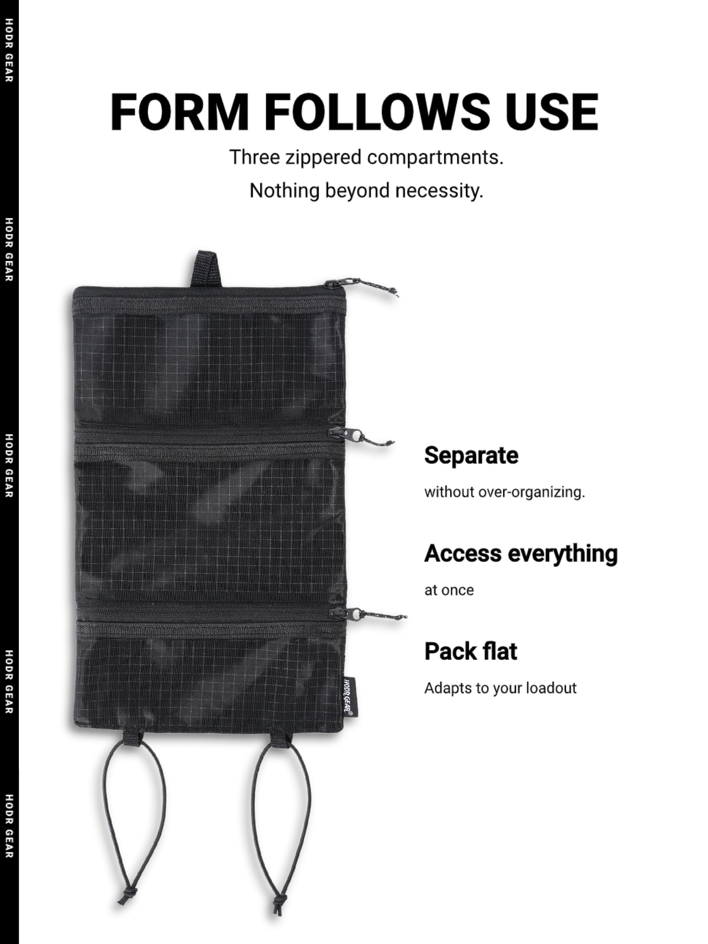 Ultralight hygiene kit organizer in 210D Gridstop fabric