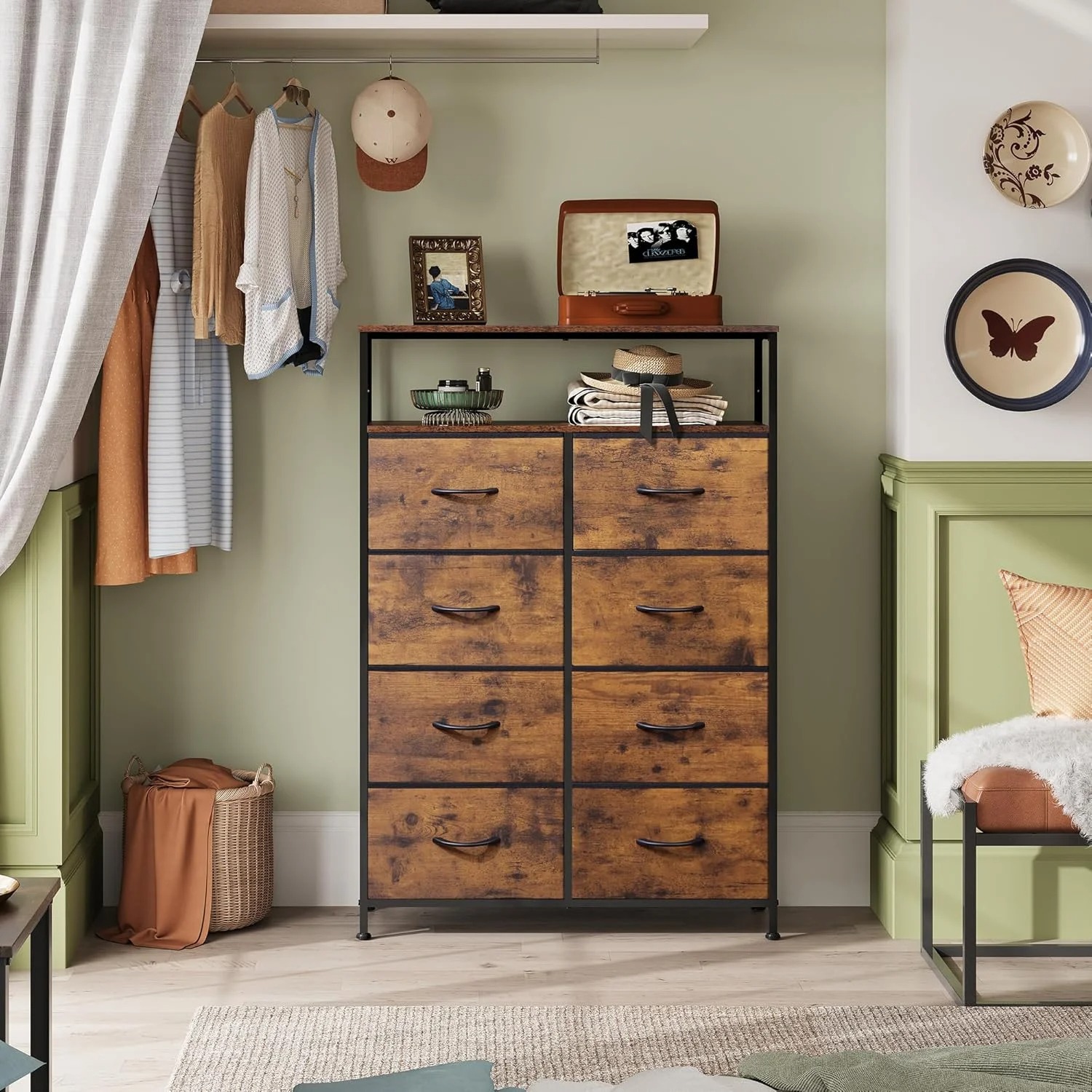 long dresser for closet Homsee Modern 9 Drawers Closet Dresser System with A Mirror and Open Shelves for Bedroom Living Room or Dressing Area 63''L x 15.7''W x 78.5''H White in the Dressers department at Lowes.com