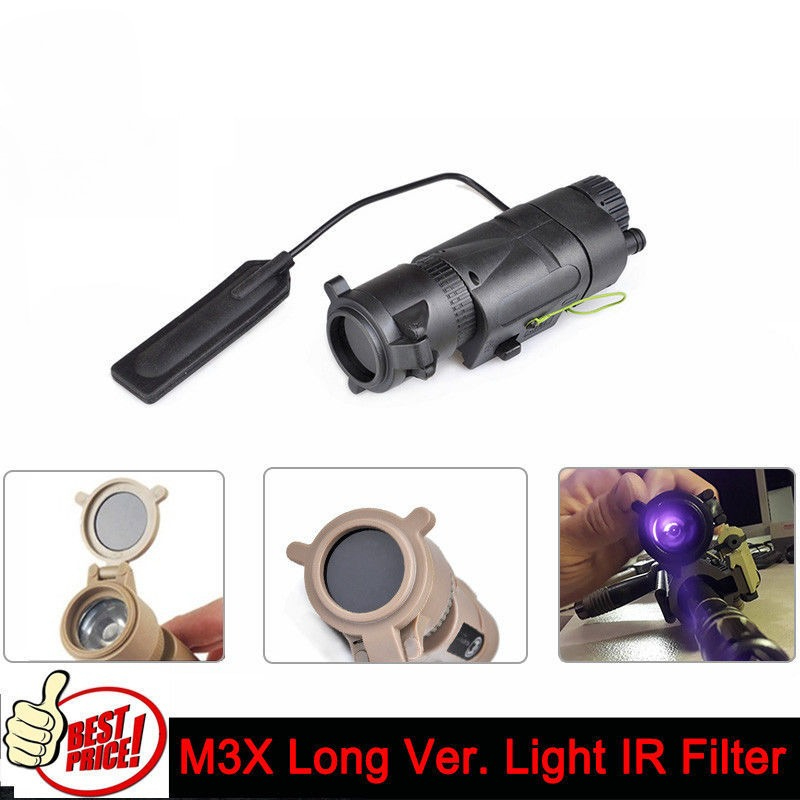 Tactical M3X Flashlight illiuminator Light Torch With IR Filter