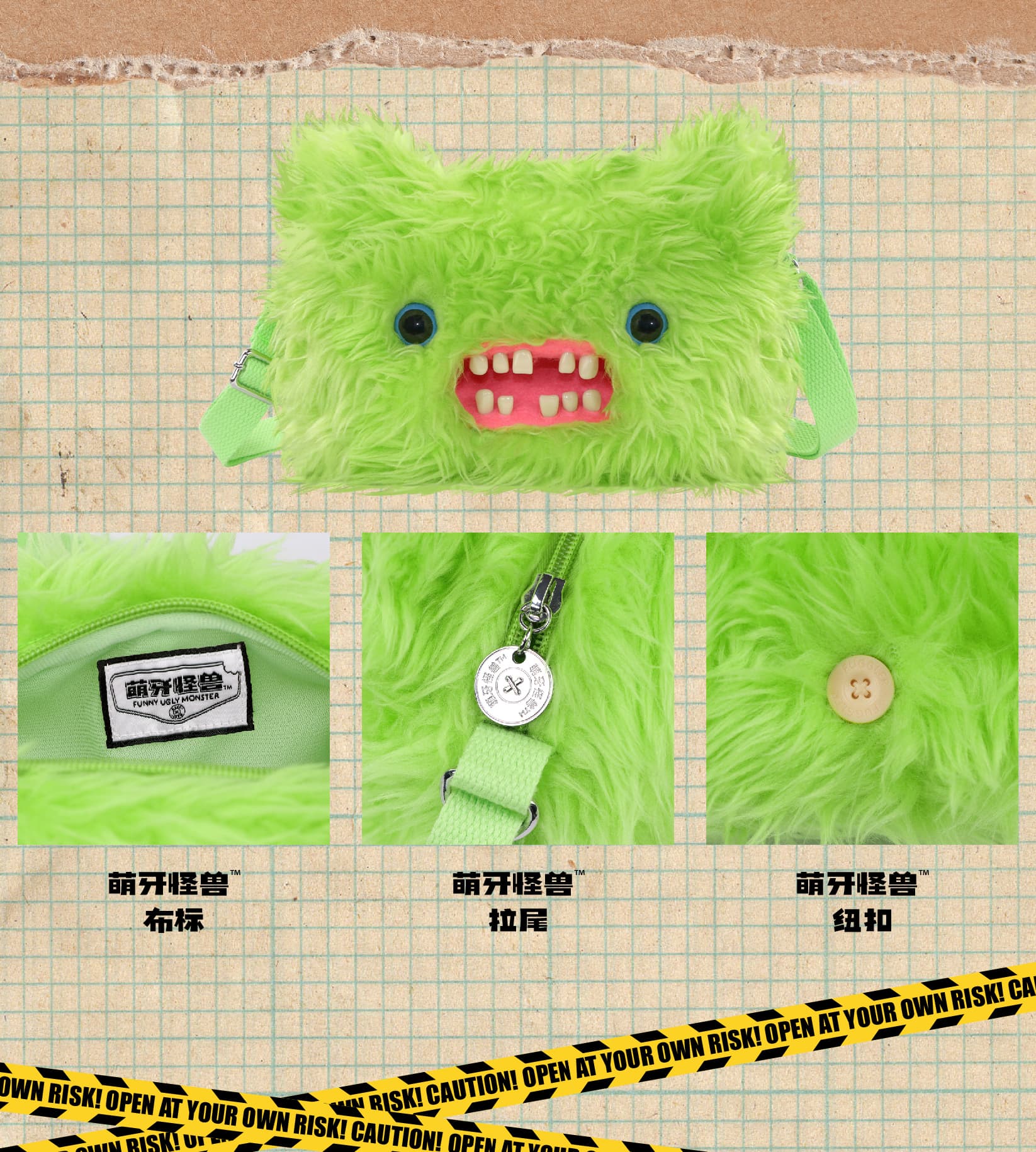 Original Fuggler Shoulder Crossbody Bags Ugly Monster Handbags for