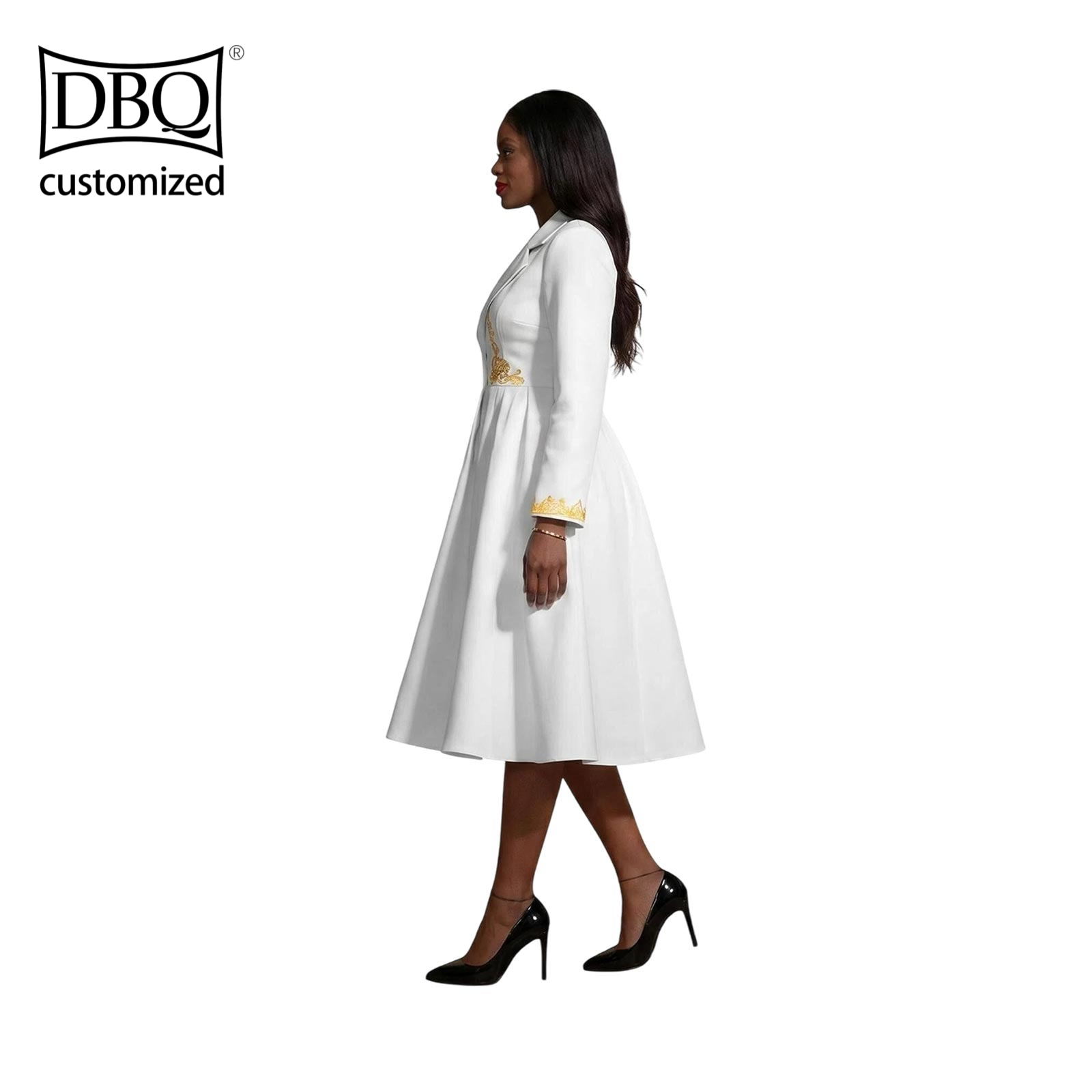 african knee length dresses African Dresses for Women Customized Solid Full Sleeves Knee Length Jacket  Dress