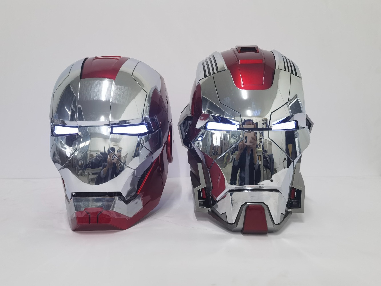 Premium 2026 upgraded MK5 helmet package with protective cushion, high-quality wearable replica mask for Marvel movie fans.