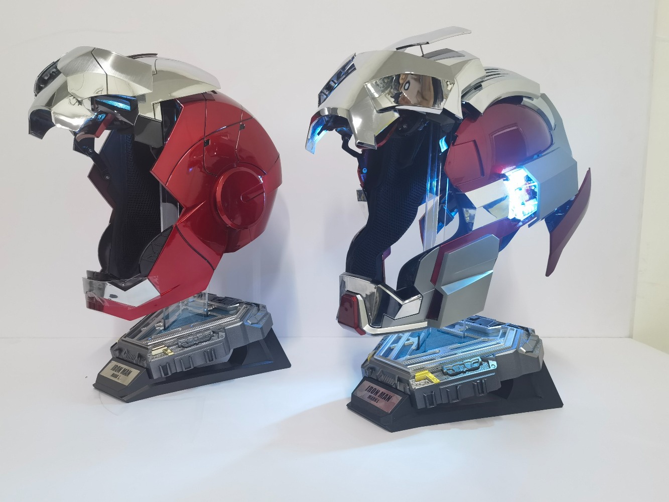 Interactive wearable superhero costume helmet for kids cosplay, perfect Christmas and Halloween party dress up gift.