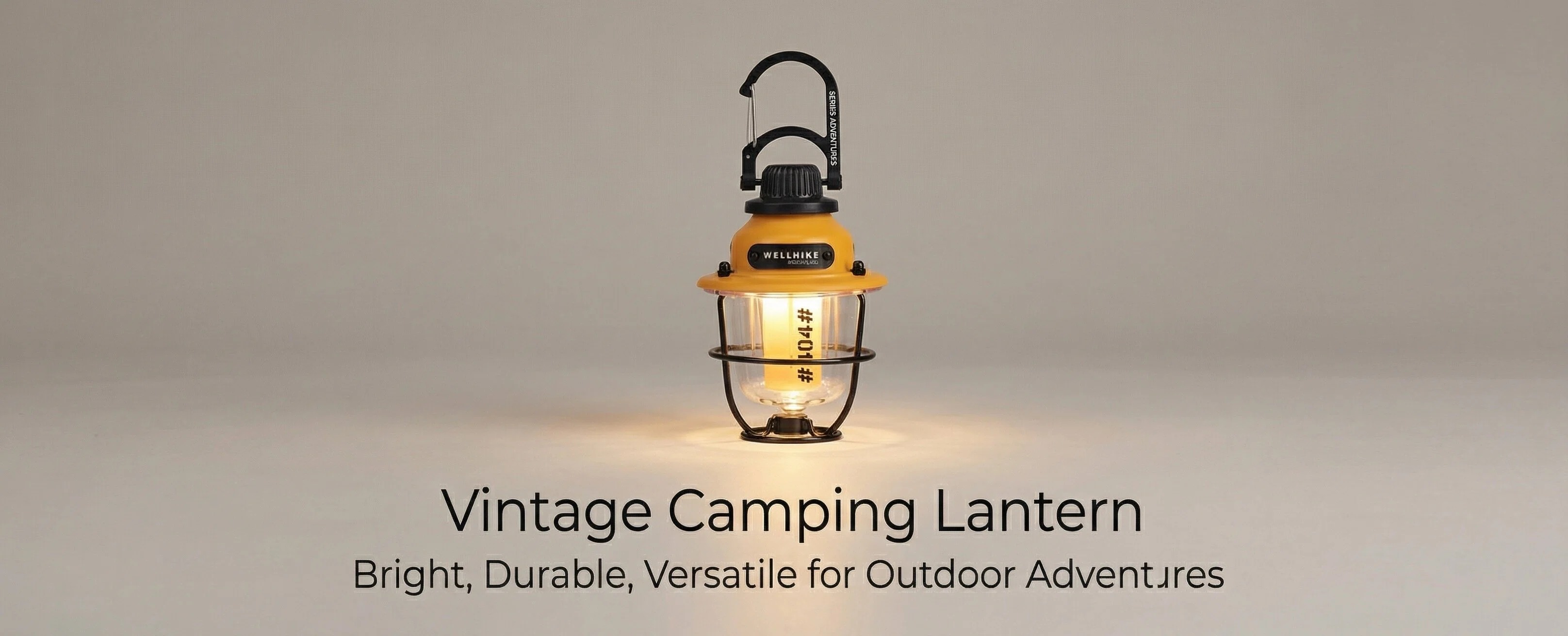 Retro camping lantern showing 4 light modes