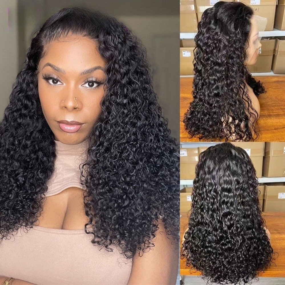 100% Raw Human Hair Double Drawn Water Wave Wig 22inch Human Hair Wig_voghion.com