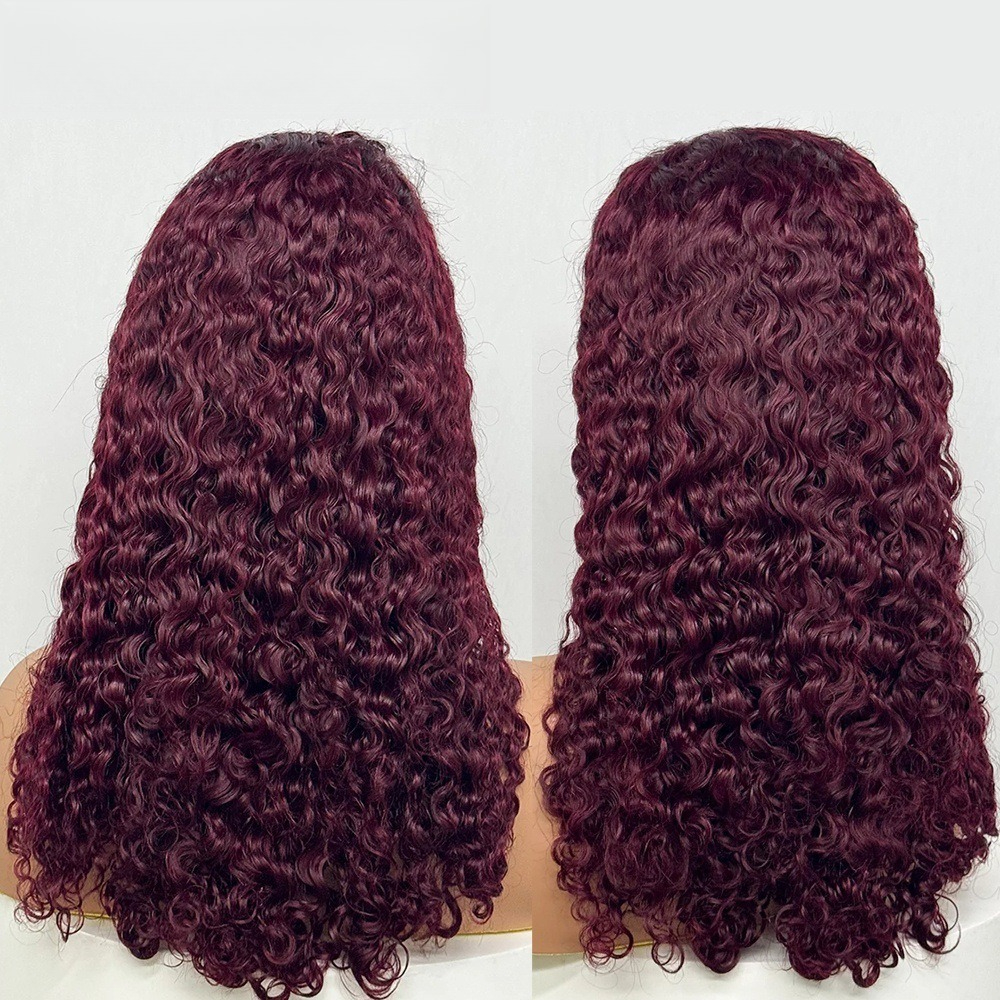 100% Raw Human Hair Double Drawn Water Wave Wig 22inch Human Hair Wig_voghion.com