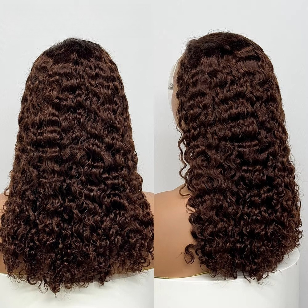 100% Raw Human Hair Double Drawn Water Wave Wig 22inch Human Hair Wig_voghion.com