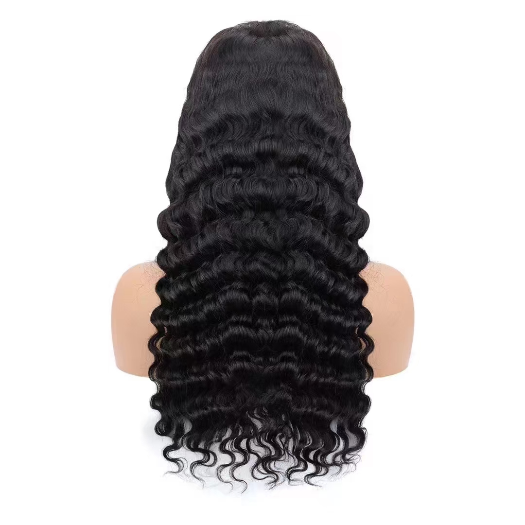Parrucca birmana riccia e crespa con frontale in pizzo, capelli umani, pronta da indossare, 13x4, per donna, pre-sfoltita e pretagliata, densità 250%, 24 pollici._voghion.com