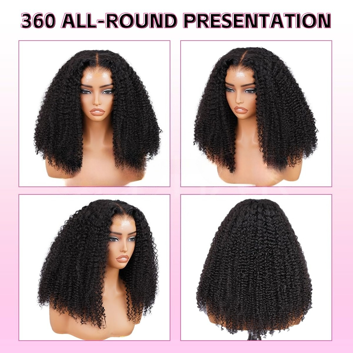 Parrucca birmana riccia e crespa con frontale in pizzo, capelli umani, pronta da indossare, 13x4, per donna, pre-sfoltita e pretagliata, densità 250%, 24 pollici._voghion.com