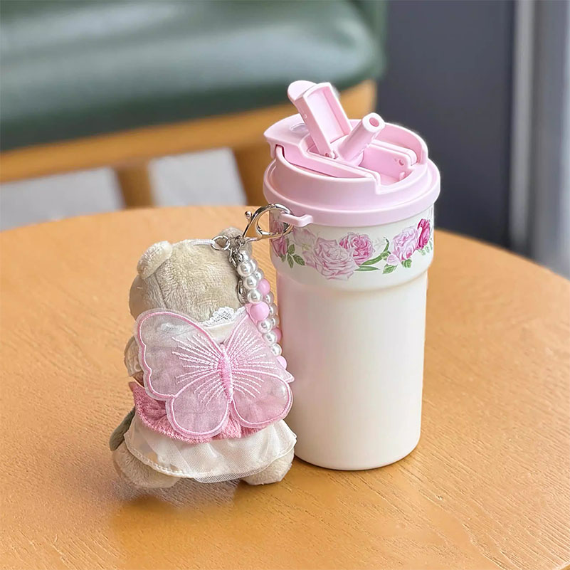New Starbucks China 2026 Rose Garden 15oz SS Cup With Rose Bouquet