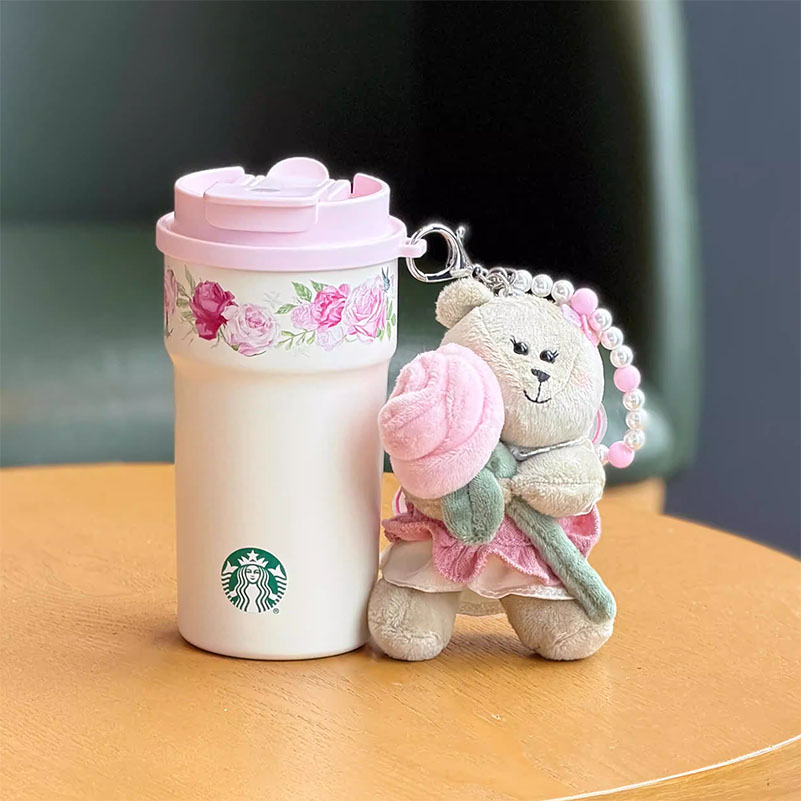 未使用⭐︎超人気♡Flower Cart スタンプセットスタンピンアップ New Starbucks China 2026 Rose Garden 15oz SS Cup With Rose Bouquet