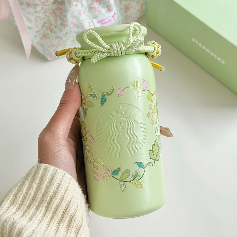 Starbucks ライトグリーン水筒 花柄 faab5718f5f8664568986cc870ed7d